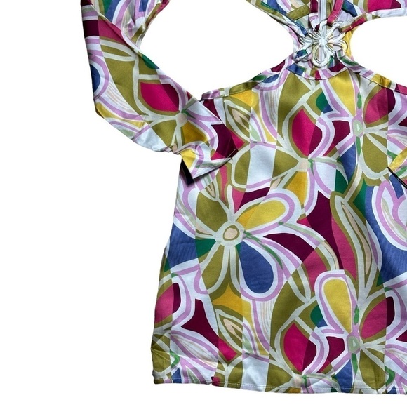 For Love & Lemons Colorful Thora Long Sleeve Mini Dress US XS - Picture 4 of 12